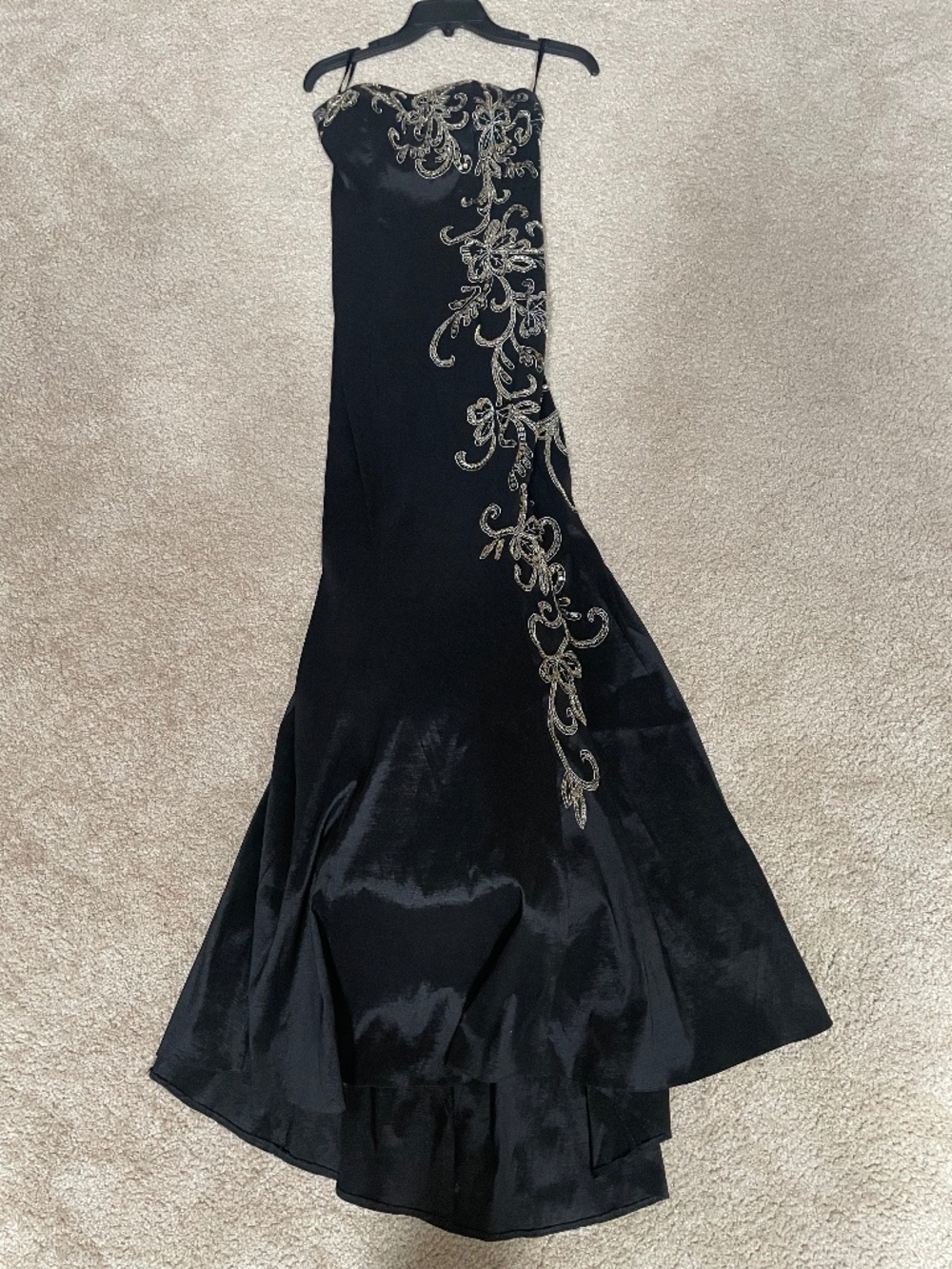 Black Long, Strapless Dress